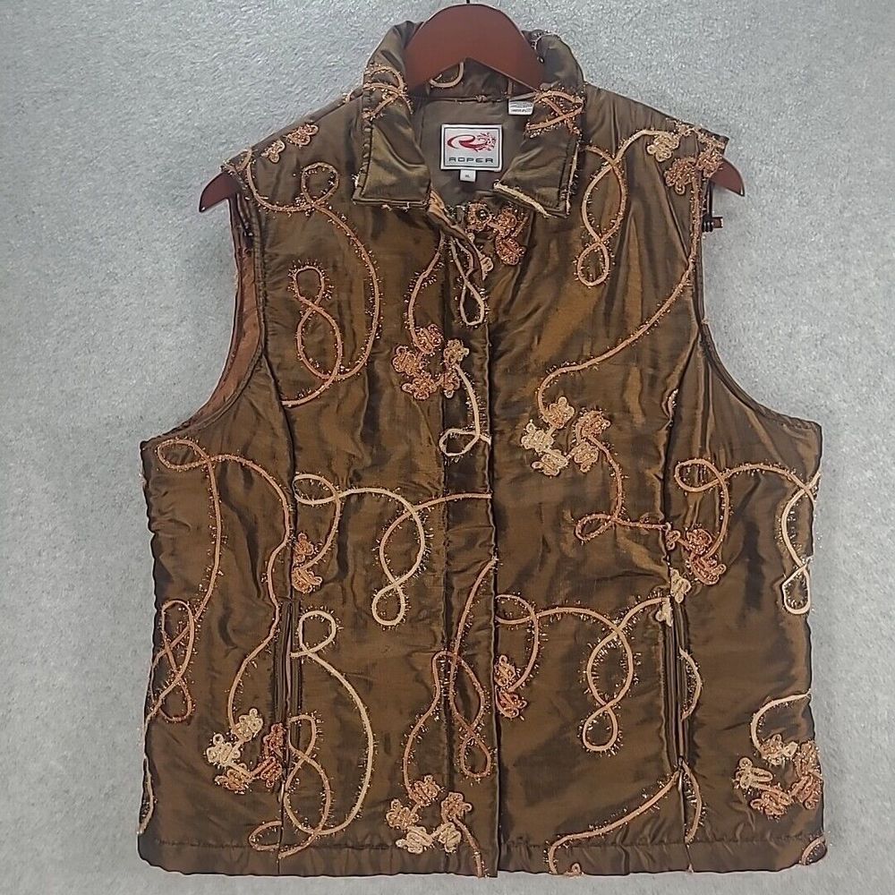 Roper Womens Vest Extra Large ‎ Polyester Feather Puffer Pockets